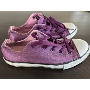 Converse Glitter Sneakers Purple Low‎ Top Casual Shoes Sparkle Sneakers